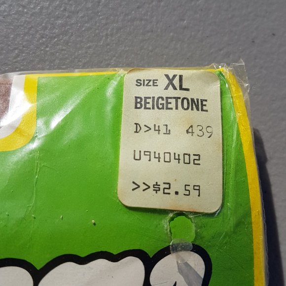 Vintage 1980s Big Mama Beige Stockings XL New NOS - Picture 2 of 8